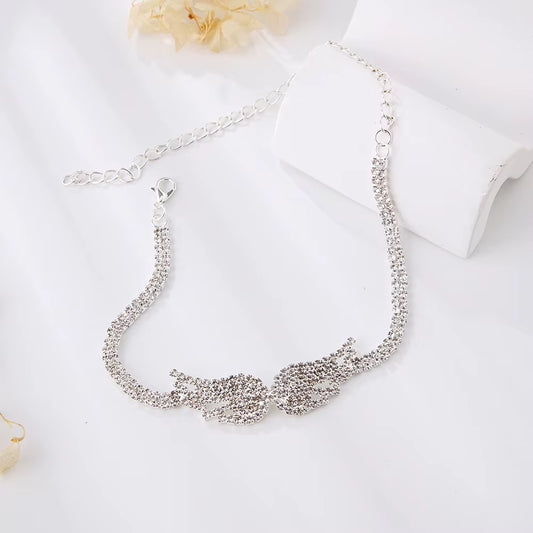 Celestia™ Angel Wings Rhinestone Anklet – Sparkle with Every Step