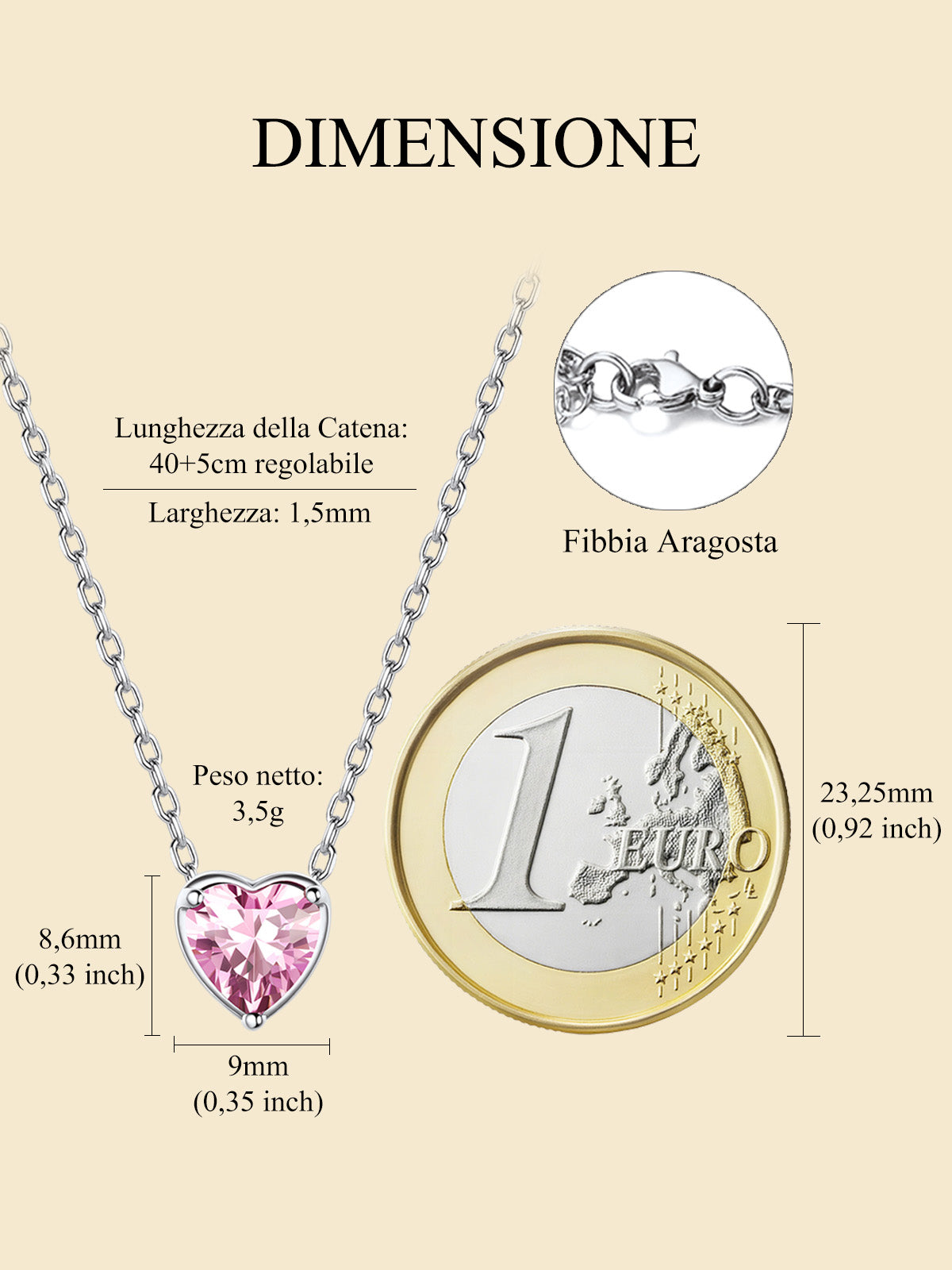 Women 925 Sterling Silver Birthstone Love Heart Necklace, Birthday Valentines Gift