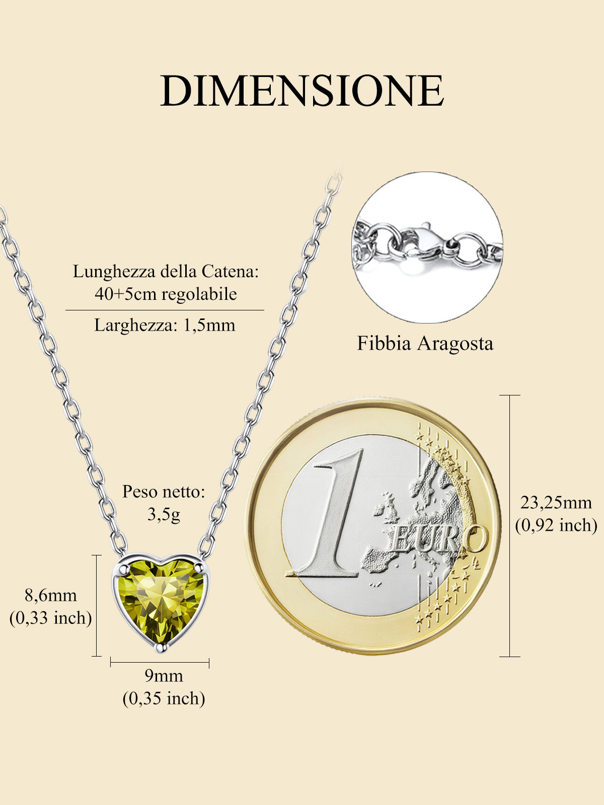 Women 925 Sterling Silver Birthstone Love Heart Necklace, Birthday Valentines Gift
