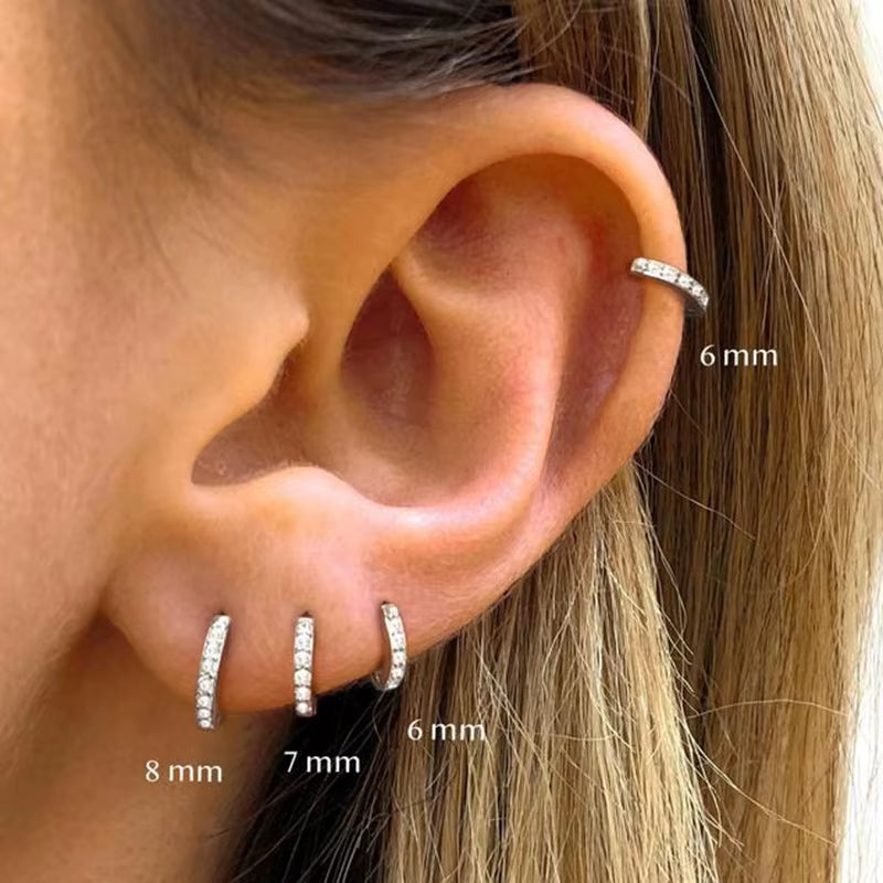 Lumière Mini Crystal Hoops – Sleek Shine in a Subtle Spark
