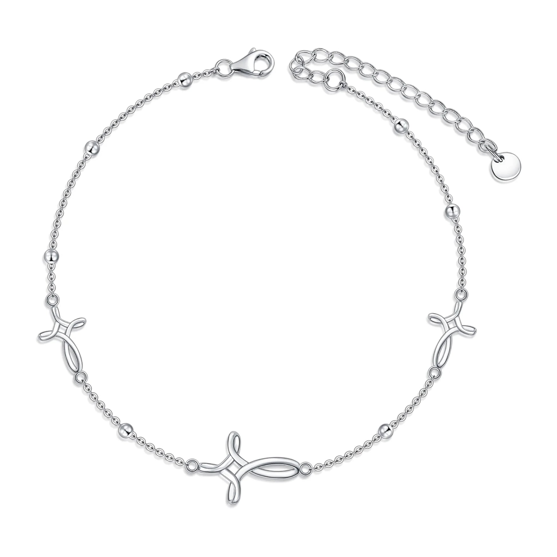 S925 Sterling Silver Cross Celtic Knot Ankle Bracelets Birthday Anniversary Mothers Day Christmas Gifts for Women