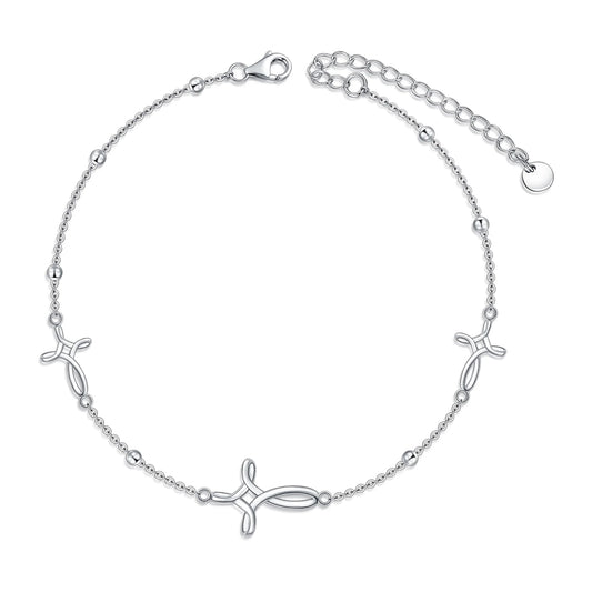 S925 Sterling Silver Cross Celtic Knot Ankle Bracelets Birthday Anniversary Mothers Day Christmas Gifts for Women