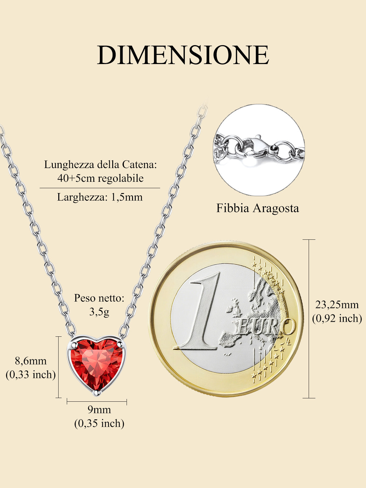Women 925 Sterling Silver Birthstone Love Heart Necklace, Birthday Valentines Gift