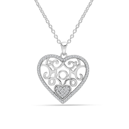 925 Sterling Silver 18K Gold-Plated Diamond-Cut Heart Reversible Necklace for Women and Teen 25MM
