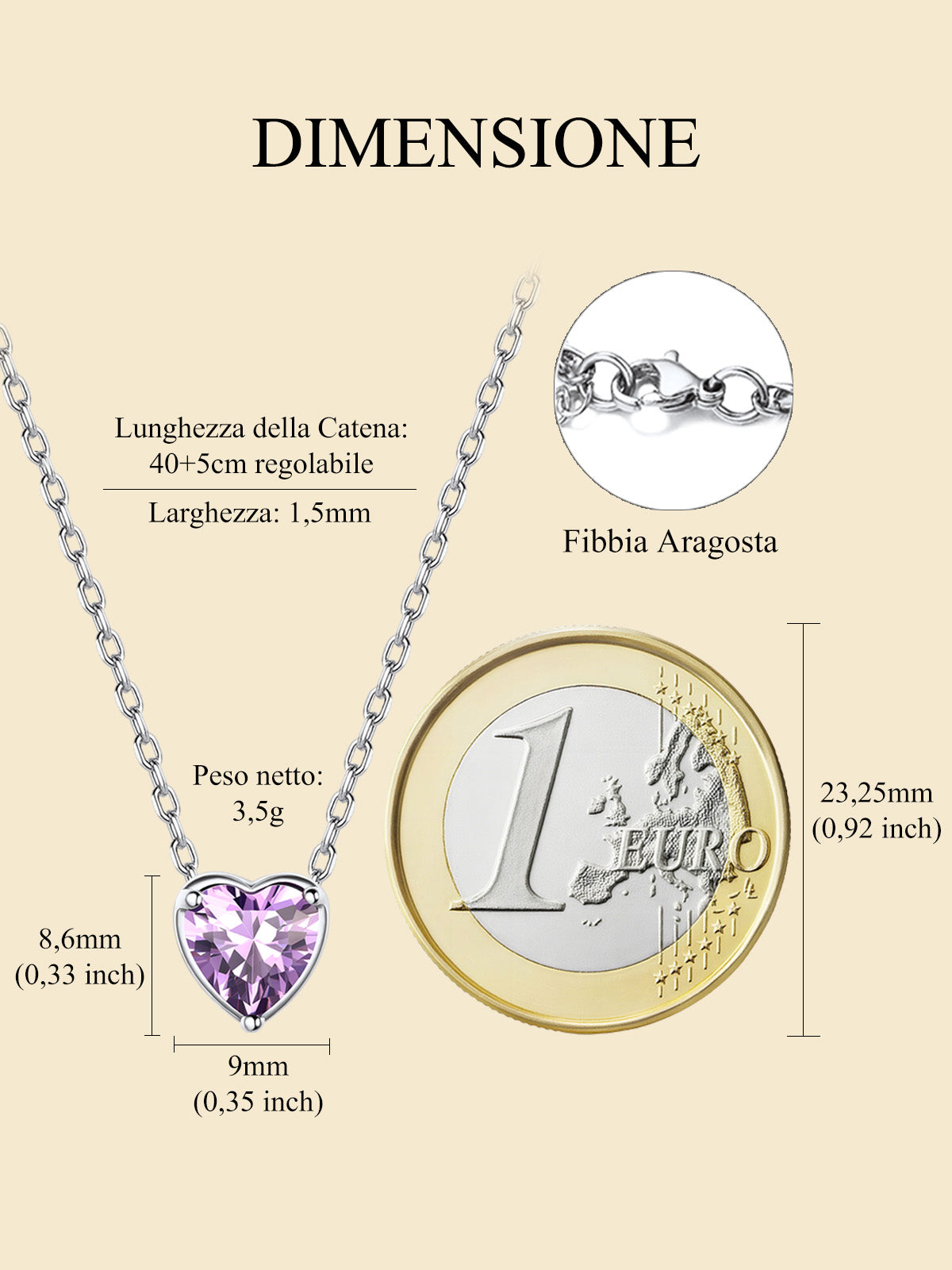 Women 925 Sterling Silver Birthstone Love Heart Necklace, Birthday Valentines Gift